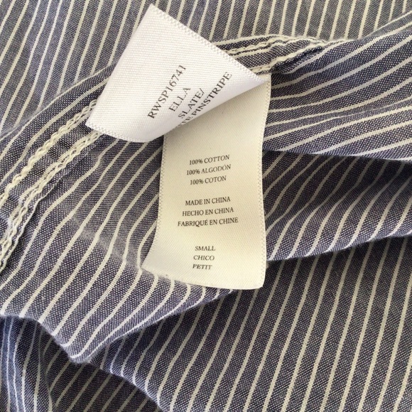RAILS ELLA SLATE/WHITE PINSTRIPE BUTTON UP SHIRT WOMENS SIZE SMALL - Picture 10 of 13